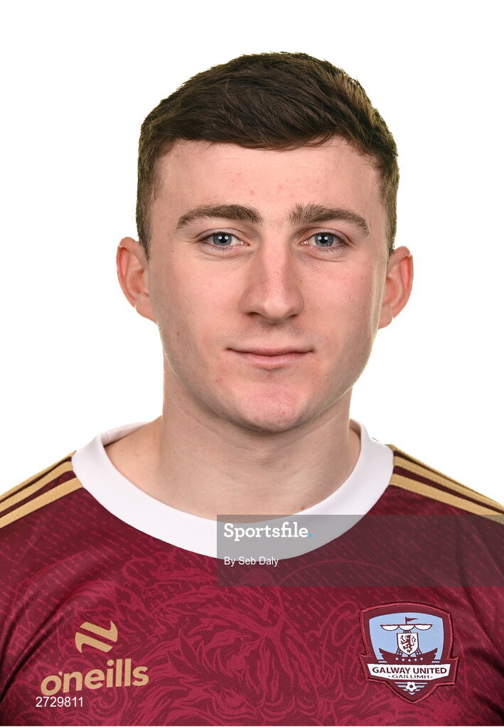 9 February 2024; Edward McCarthy during a Galway United FC squad portraits session at The Galmont Hotel in Galway. Photo by Seb Daly/Sportsfile