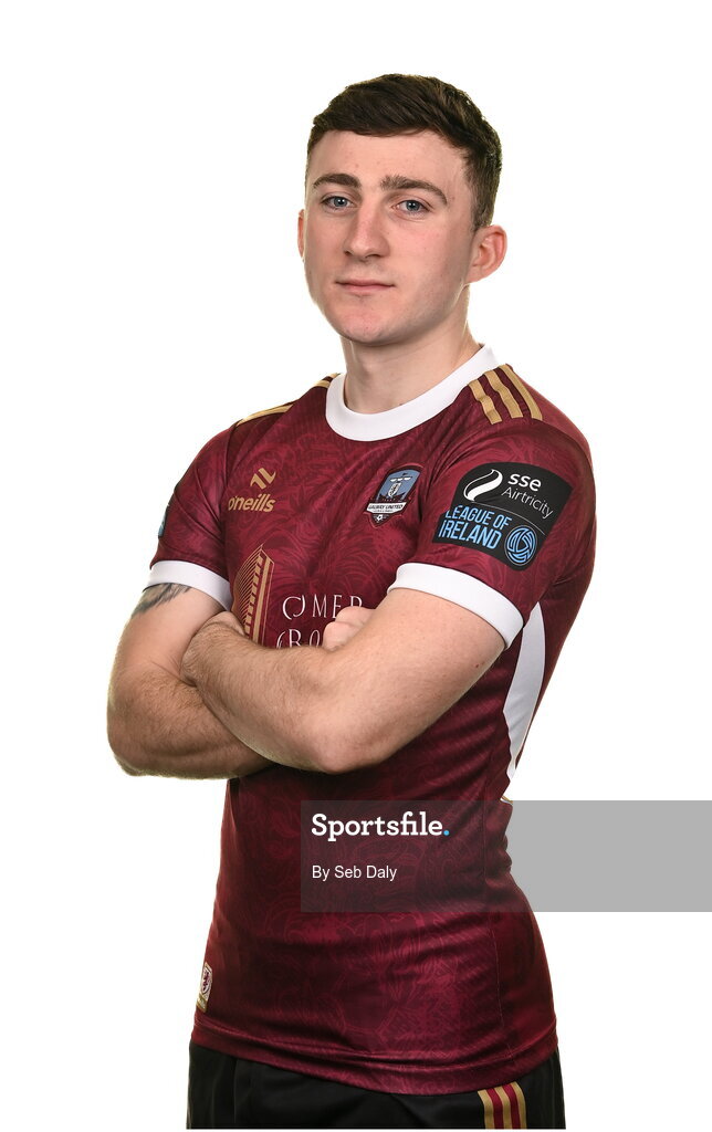 9 February 2024; Edward McCarthy during a Galway United FC squad portraits session at The Galmont Hotel in Galway. Photo by Seb Daly/Sportsfile