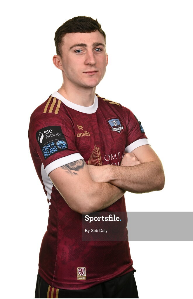 9 February 2024; Edward McCarthy during a Galway United FC squad portraits session at The Galmont Hotel in Galway. Photo by Seb Daly/Sportsfile