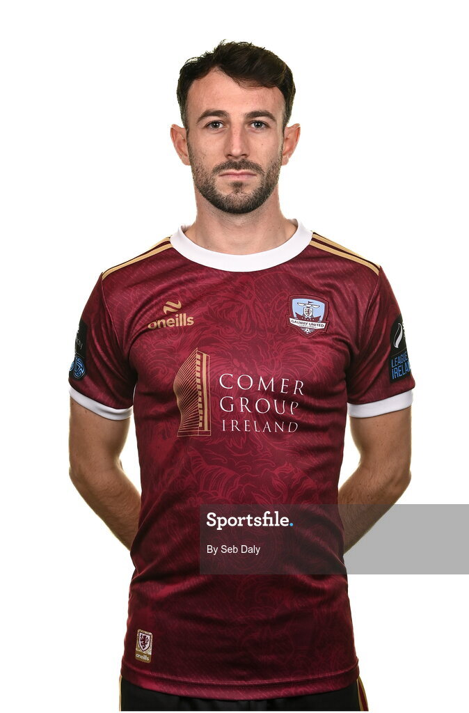 9 February 2024; Conor O'Keeffe during a Galway United FC squad portraits session at The Galmont Hotel in Galway. Photo by Seb Daly/Sportsfile