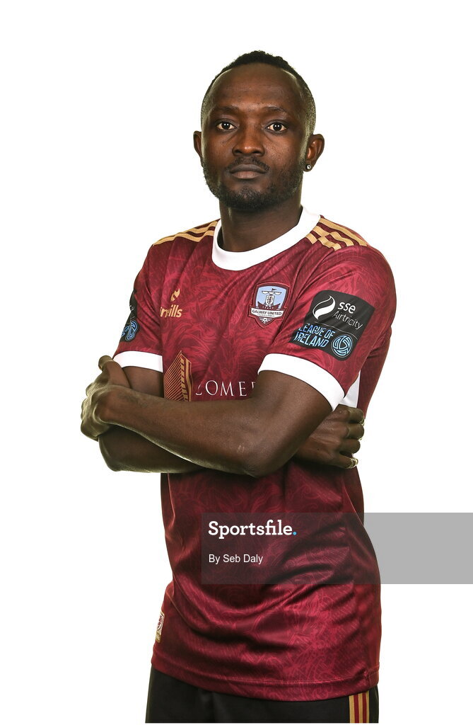 9 February 2024; Jeannot Esua during a Galway United FC squad portraits session at The Galmont Hotel in Galway. Photo by Seb Daly/Sportsfile