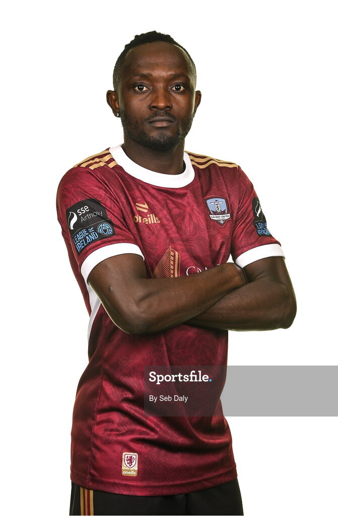 9 February 2024; Jeannot Esua during a Galway United FC squad portraits session at The Galmont Hotel in Galway. Photo by Seb Daly/Sportsfile