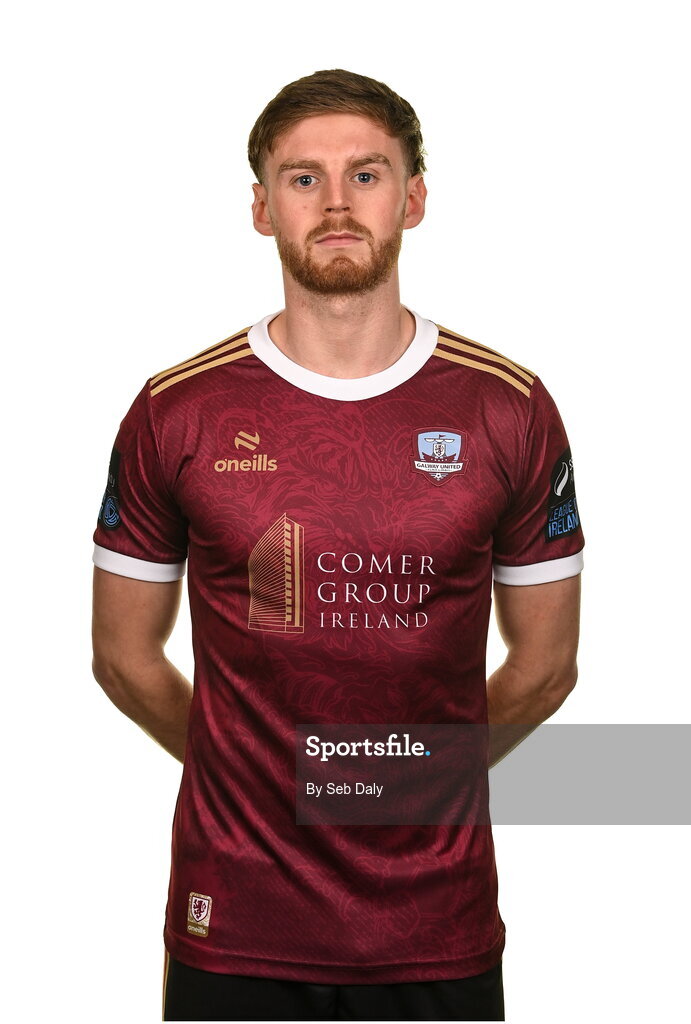 9 February 2024; Rob Slevin during a Galway United FC squad portraits session at The Galmont Hotel in Galway. Photo by Seb Daly/Sportsfile