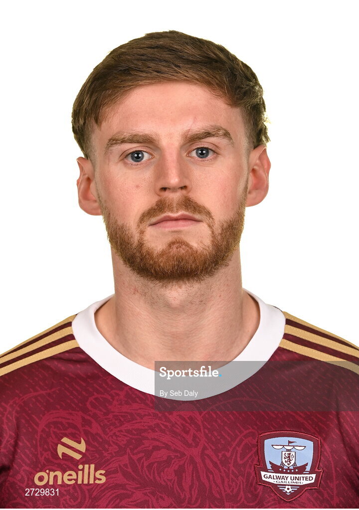 9 February 2024; Rob Slevin during a Galway United FC squad portraits session at The Galmont Hotel in Galway. Photo by Seb Daly/Sportsfile
