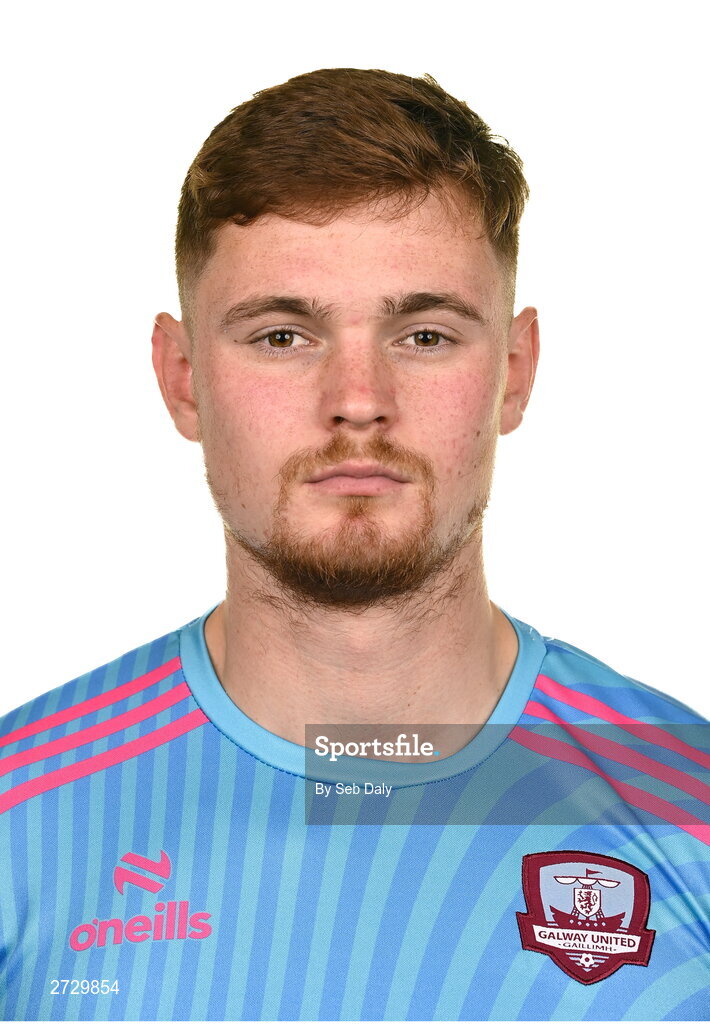 9 February 2024; Joe Wright during a Galway United FC squad portraits session at The Galmont Hotel in Galway. Photo by Seb Daly/Sportsfile