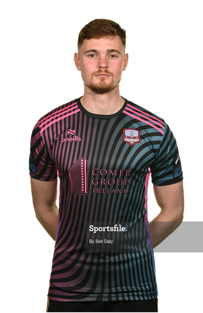 9 February 2024; Joe Wright during a Galway United FC squad portraits session at The Galmont Hotel in Galway. Photo by Seb Daly/Sportsfile