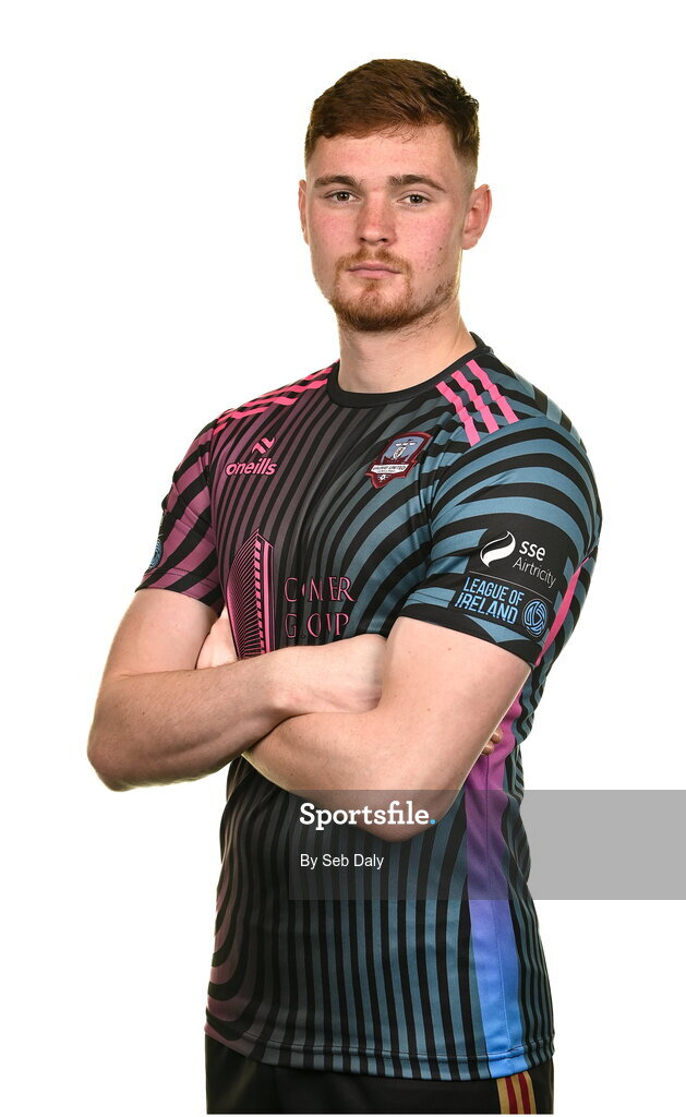 9 February 2024; Joe Wright during a Galway United FC squad portraits session at The Galmont Hotel in Galway. Photo by Seb Daly/Sportsfile