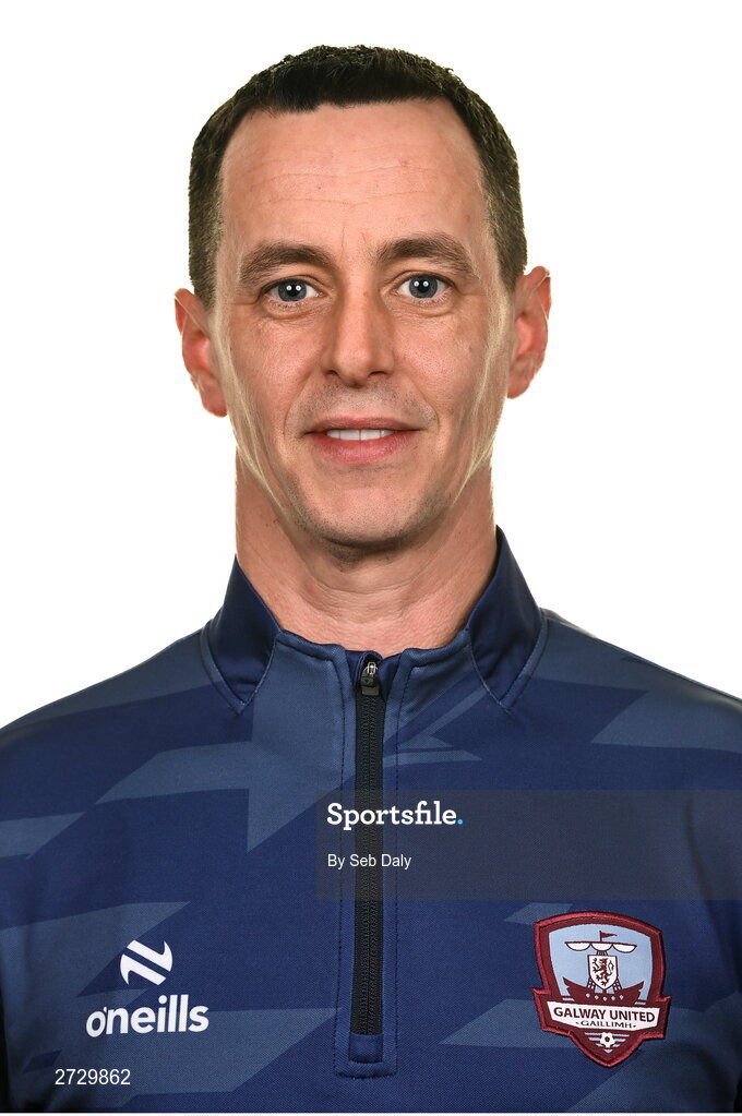 9 February 2024; Equipment manager Kenny Flaherty during a Galway United FC squad portraits session at The Galmont Hotel in Galway. Photo by Seb Daly/Sportsfile