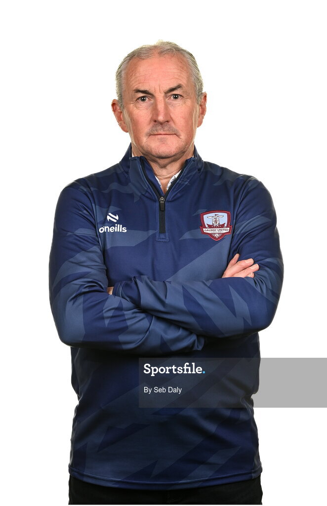 9 February 2024; Manager John Caulfield during a Galway United FC squad portraits session at The Galmont Hotel in Galway. Photo by Seb Daly/Sportsfile