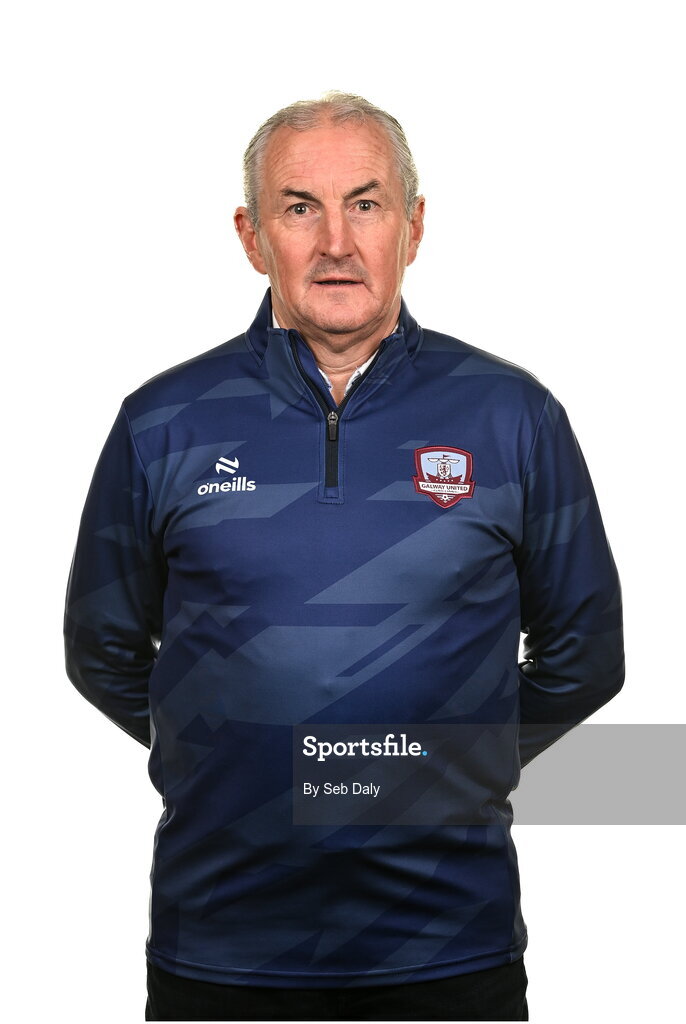 9 February 2024; Manager John Caulfield during a Galway United FC squad portraits session at The Galmont Hotel in Galway. Photo by Seb Daly/Sportsfile