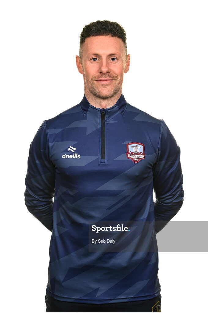 9 February 2024; Performance coach Danny Broderick during a Galway United FC squad portraits session at The Galmont Hotel in Galway. Photo by Seb Daly/Sportsfile