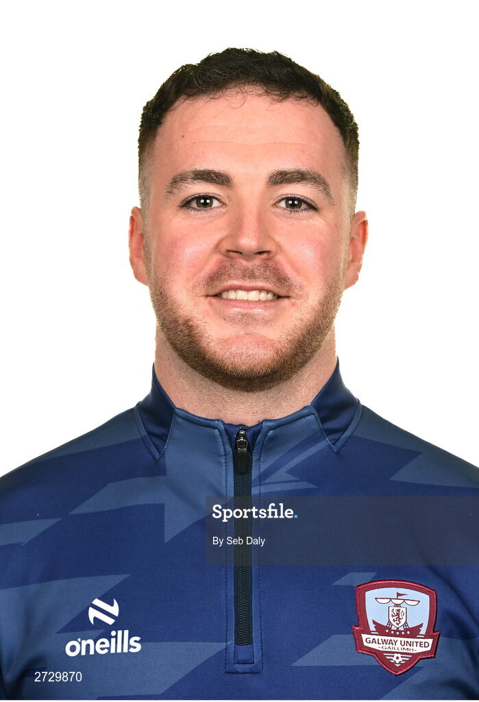 9 February 2024; Athletic therapist Richard Grier during a Galway United FC squad portraits session at The Galmont Hotel in Galway. Photo by Seb Daly/Sportsfile