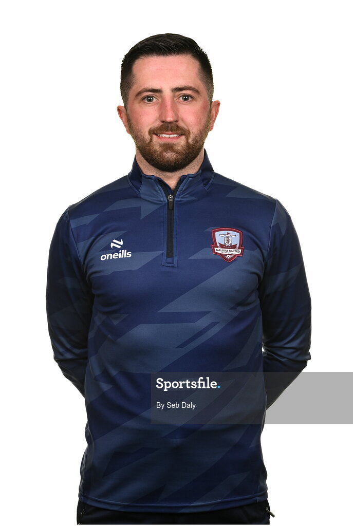 9 February 2024; Head coach Chris Collopy during a Galway United FC squad portraits session at The Galmont Hotel in Galway. Photo by Seb Daly/Sportsfile