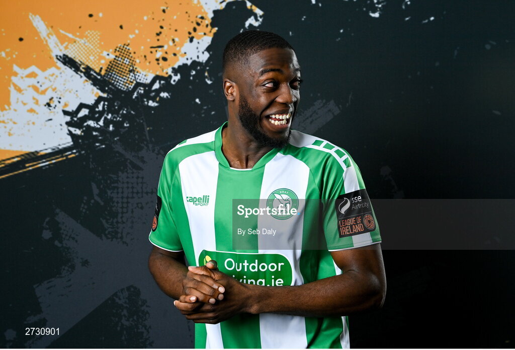 10 February 2024; Cole Omorehiomwan during a Bray Wanderers FC squad portraits session at the Carlisle Grounds in Bray, Wicklow. Photo by Seb Daly/Sportsfile