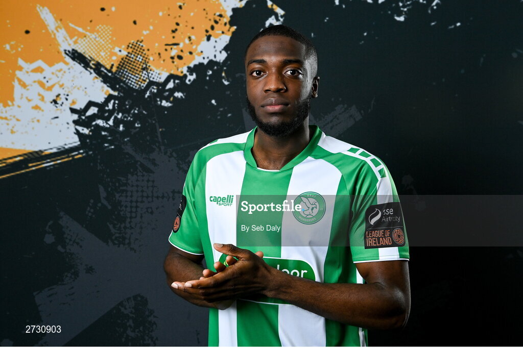 10 February 2024; Cole Omorehiomwan during a Bray Wanderers FC squad portraits session at the Carlisle Grounds in Bray, Wicklow. Photo by Seb Daly/Sportsfile