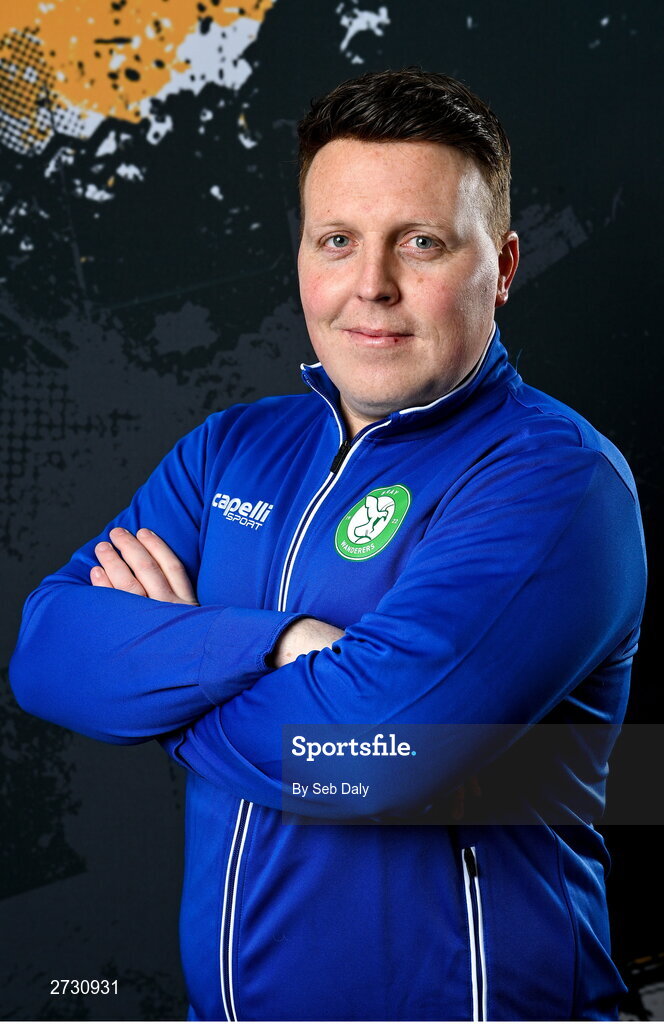 10 February 2024; Manager Ian Ryan during a Bray Wanderers FC squad portraits session at the Carlisle Grounds in Bray, Wicklow. Photo by Seb Daly/Sportsfile