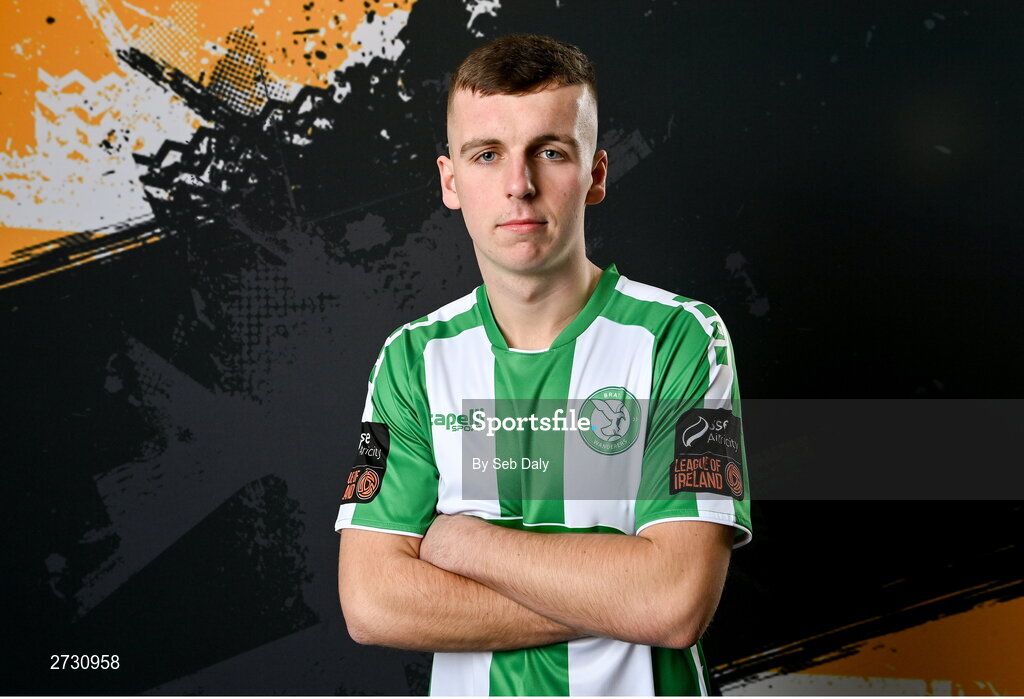 10 February 2024; Thomas Morgan during a Bray Wanderers FC squad portraits session at the Carlisle Grounds in Bray, Wicklow. Photo by Seb Daly/Sportsfile