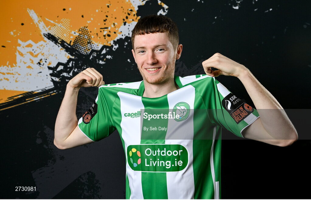10 February 2024; Ben Feeney during a Bray Wanderers FC squad portraits session at the Carlisle Grounds in Bray, Wicklow. Photo by Seb Daly/Sportsfile