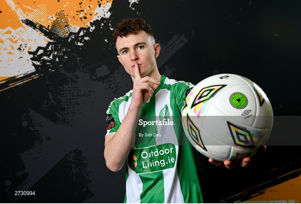 10 February 2024; Kieran Cruise during a Bray Wanderers FC squad portraits session at the Carlisle Grounds in Bray, Wicklow. Photo by Seb Daly/Sportsfile