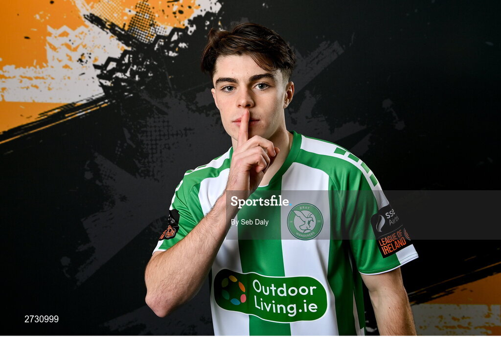 10 February 2024; Josh McGlone during a Bray Wanderers FC squad portraits session at the Carlisle Grounds in Bray, Wicklow. Photo by Seb Daly/Sportsfile