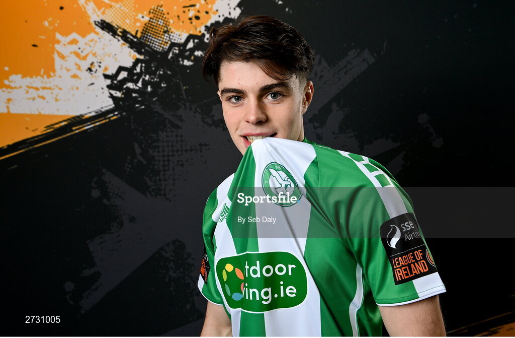 10 February 2024; Josh McGlone during a Bray Wanderers FC squad portraits session at the Carlisle Grounds in Bray, Wicklow. Photo by Seb Daly/Sportsfile