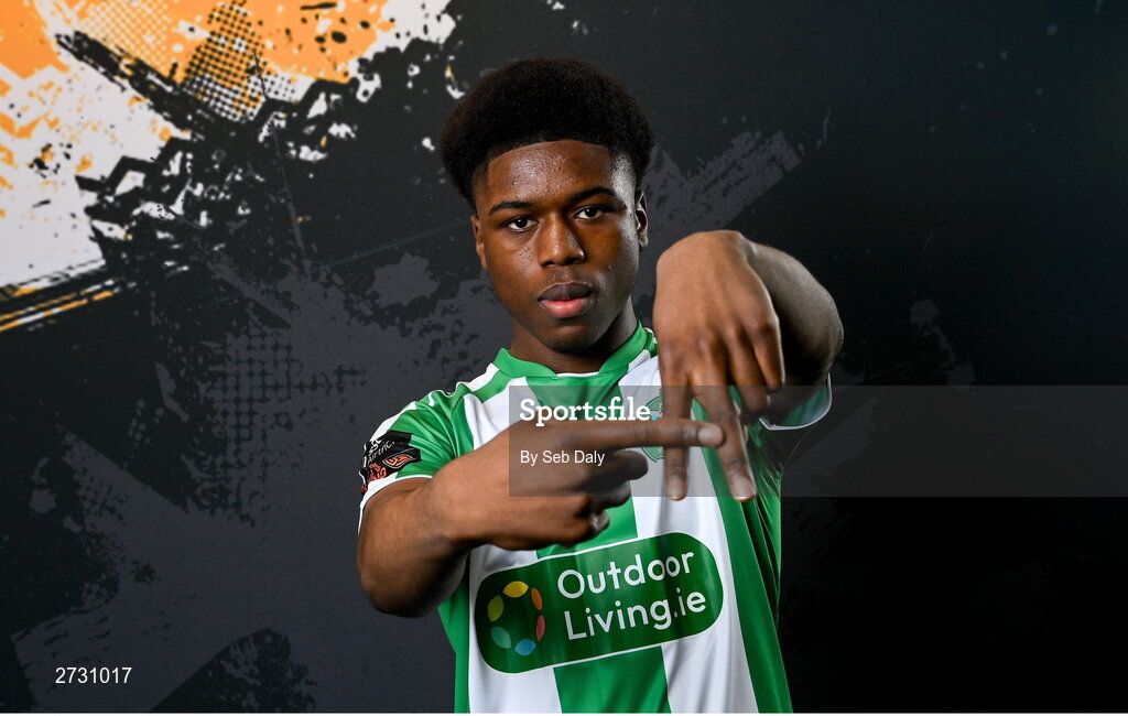 10 February 2024; Alain Kizenga during a Bray Wanderers FC squad portraits session at the Carlisle Grounds in Bray, Wicklow. Photo by Seb Daly/Sportsfile