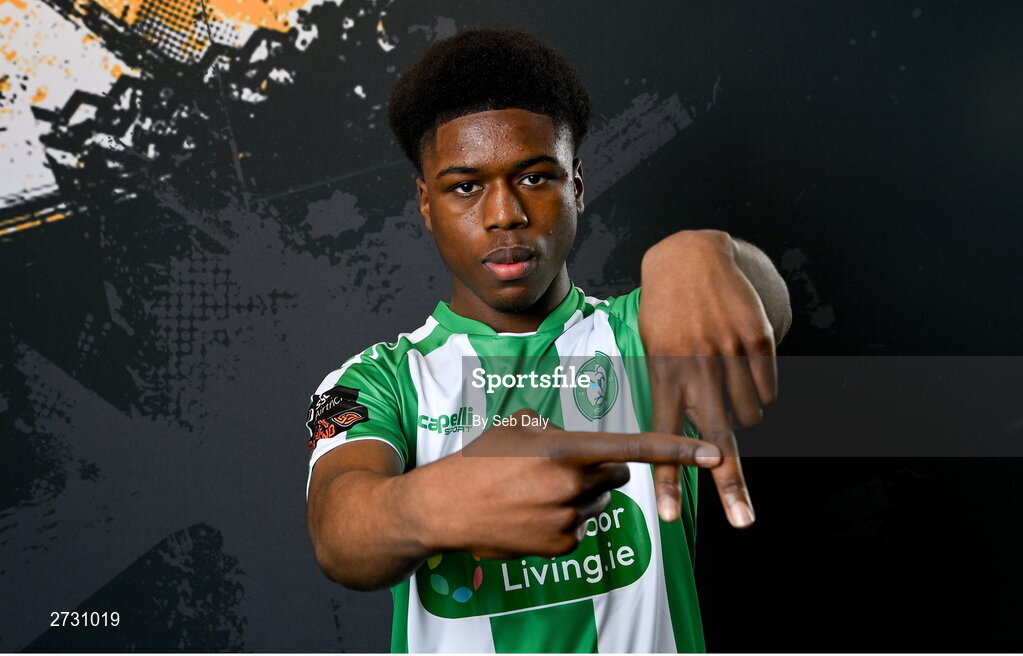 10 February 2024; Alain Kizenga during a Bray Wanderers FC squad portraits session at the Carlisle Grounds in Bray, Wicklow. Photo by Seb Daly/Sportsfile