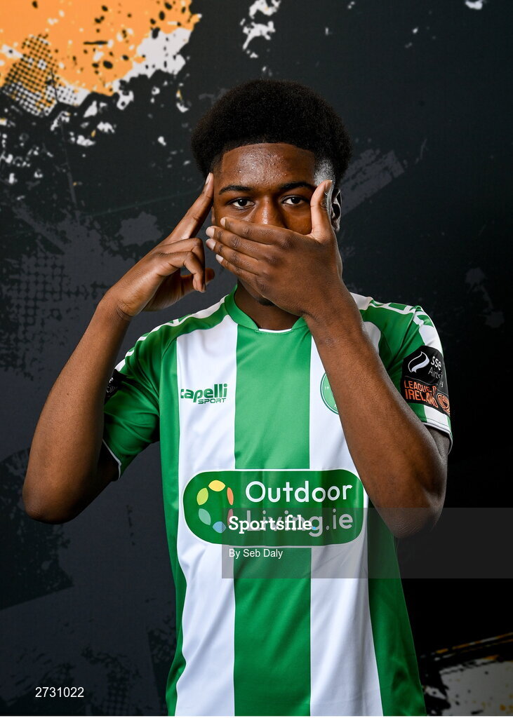 10 February 2024; Alain Kizenga during a Bray Wanderers FC squad portraits session at the Carlisle Grounds in Bray, Wicklow. Photo by Seb Daly/Sportsfile
