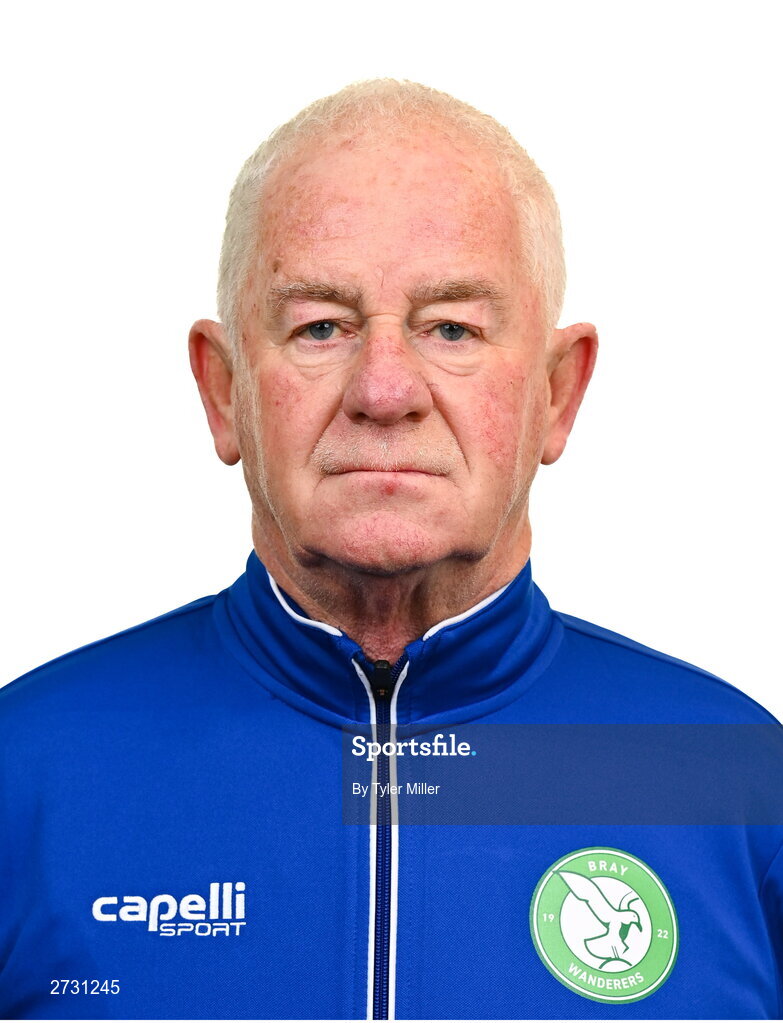 10 February 2024; Head of football Pat Devlin poses for a portrait during a Bray Wanderers FC squad portraits session at Carlisle Grounds in Bray, Wicklow. Photo by Tyler Miller/Sportsfile
