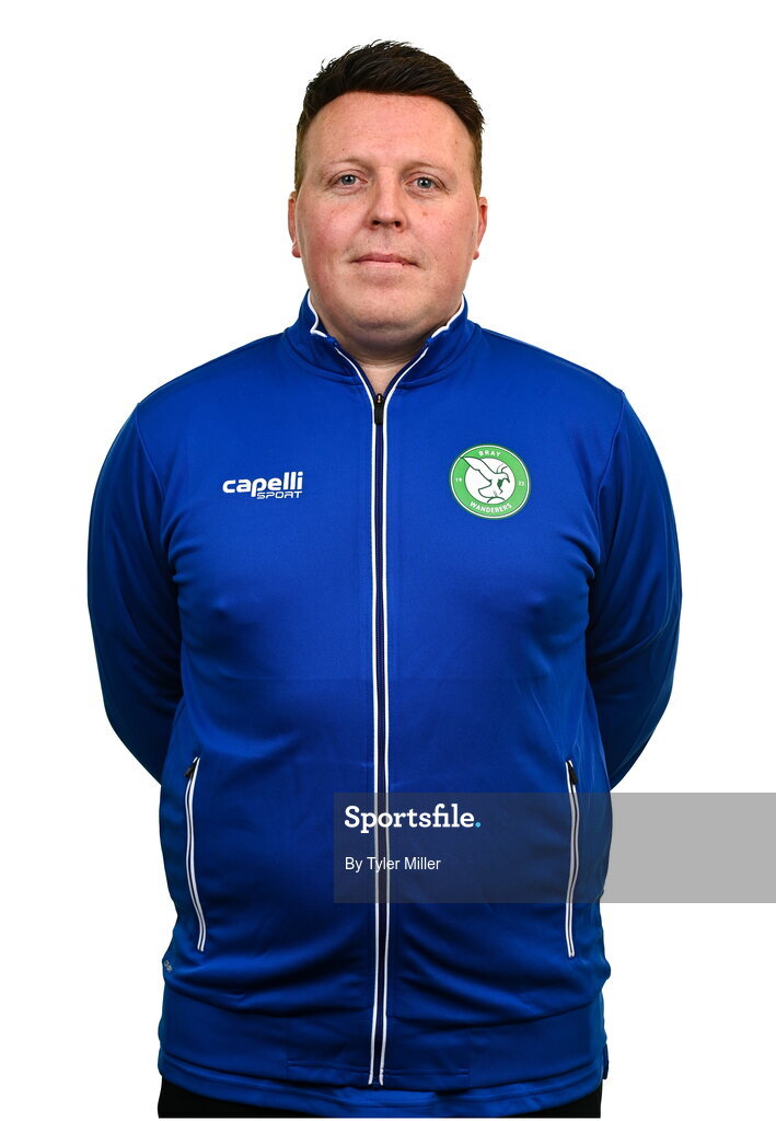 10 February 2024; Head coach Ian Ryan poses for a portrait during a Bray Wanderers FC squad portraits session at Carlisle Grounds in Bray, Wicklow. Photo by Tyler Miller/Sportsfile