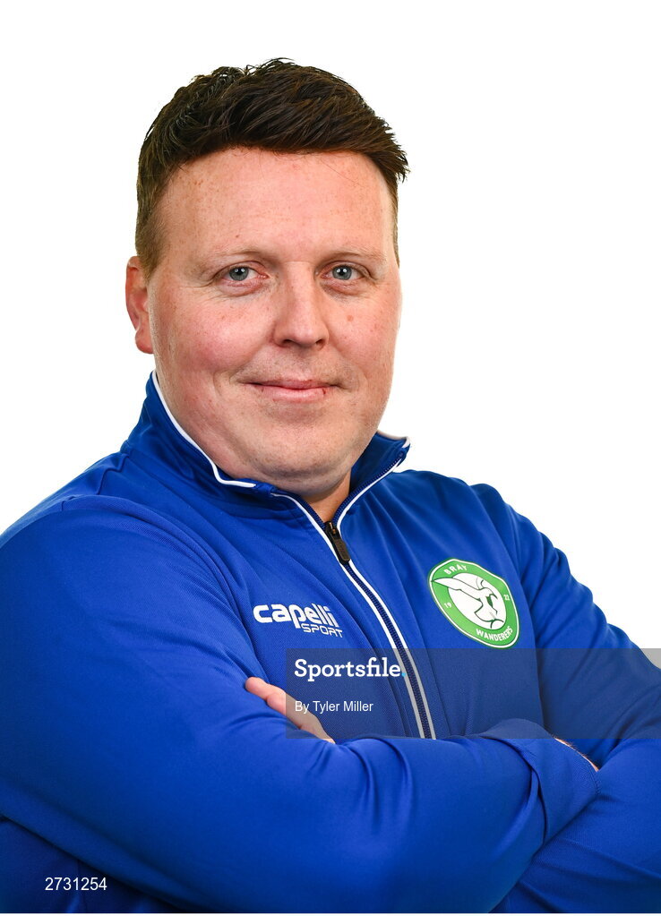 10 February 2024; Head coach Ian Ryan poses for a portrait during a Bray Wanderers FC squad portraits session at Carlisle Grounds in Bray, Wicklow. Photo by Tyler Miller/Sportsfile