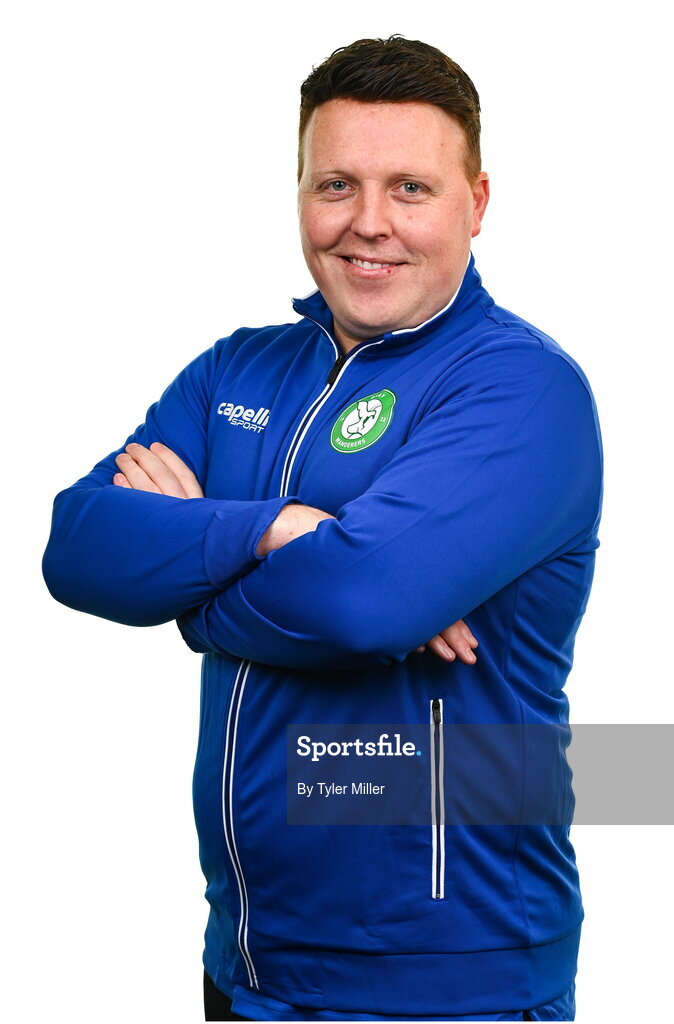 10 February 2024; Head coach Ian Ryan poses for a portrait during a Bray Wanderers FC squad portraits session at Carlisle Grounds in Bray, Wicklow. Photo by Tyler Miller/Sportsfile