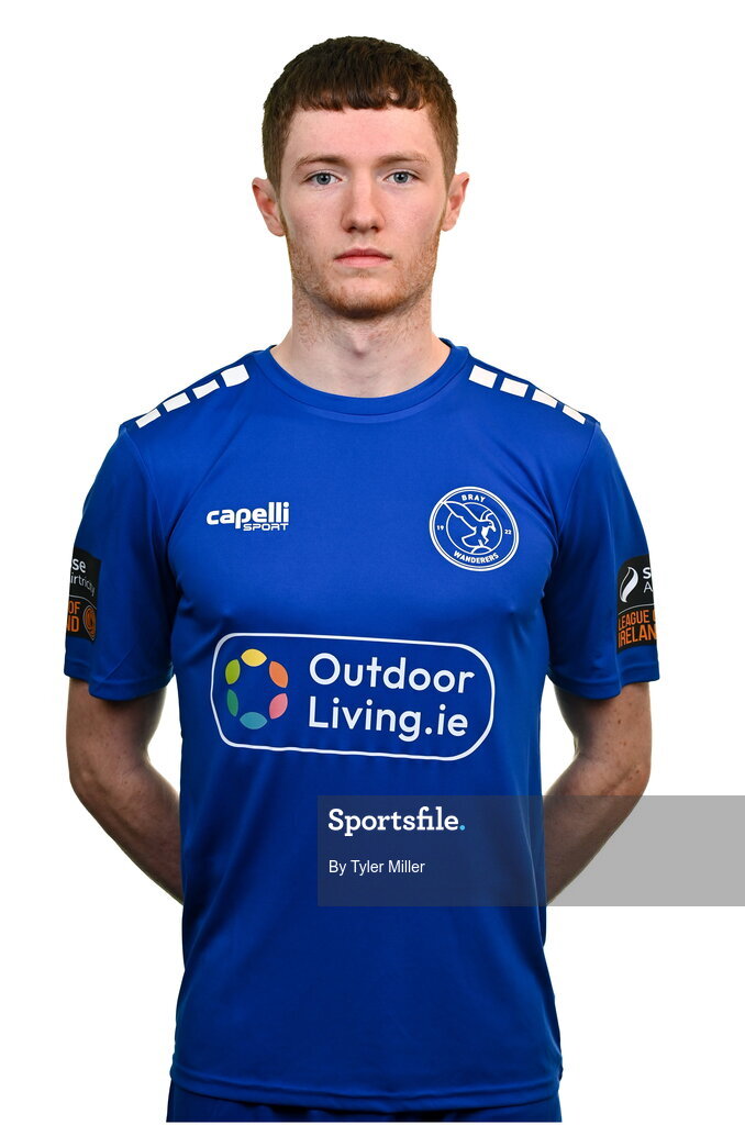10 February 2024; Ben Feeney poses for a portrait during a Bray Wanderers FC squad portraits session at Carlisle Grounds in Bray, Wicklow. Photo by Tyler Miller/Sportsfile