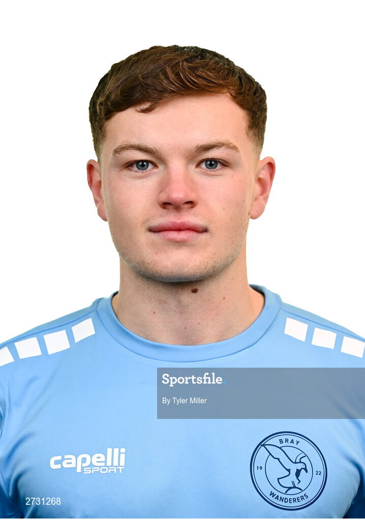 10 February 2024; Callum Thompson poses for a portrait during a Bray Wanderers FC squad portraits session at Carlisle Grounds in Bray, Wicklow. Photo by Tyler Miller/Sportsfile
