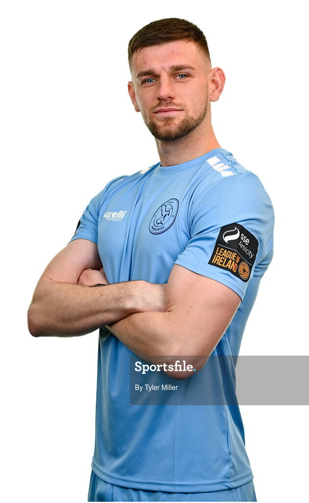 10 February 2024; Kilian Cantwell poses for a portrait during a Bray Wanderers FC squad portraits session at Carlisle Grounds in Bray, Wicklow. Photo by Tyler Miller/Sportsfile