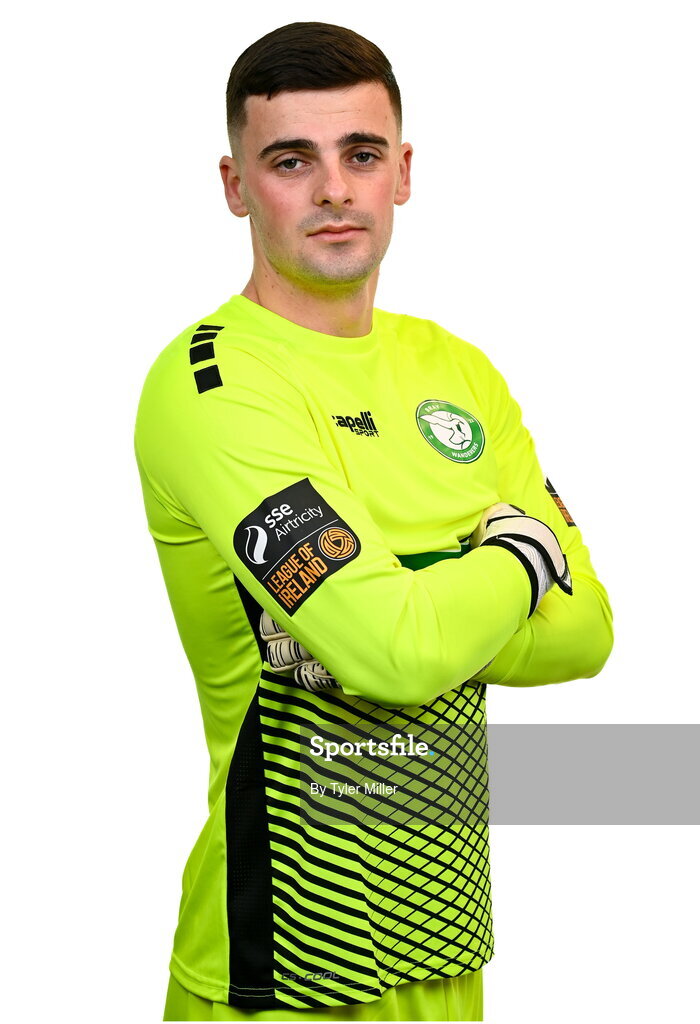 10 February 2024; Goalkeeper Jimmy Corcoran poses for a portrait during a Bray Wanderers FC squad portraits session at Carlisle Grounds in Bray, Wicklow. Photo by Tyler Miller/Sportsfile