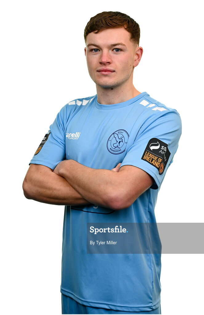 10 February 2024; Callum Thompson poses for a portrait during a Bray Wanderers FC squad portraits session at Carlisle Grounds in Bray, Wicklow. Photo by Tyler Miller/Sportsfile