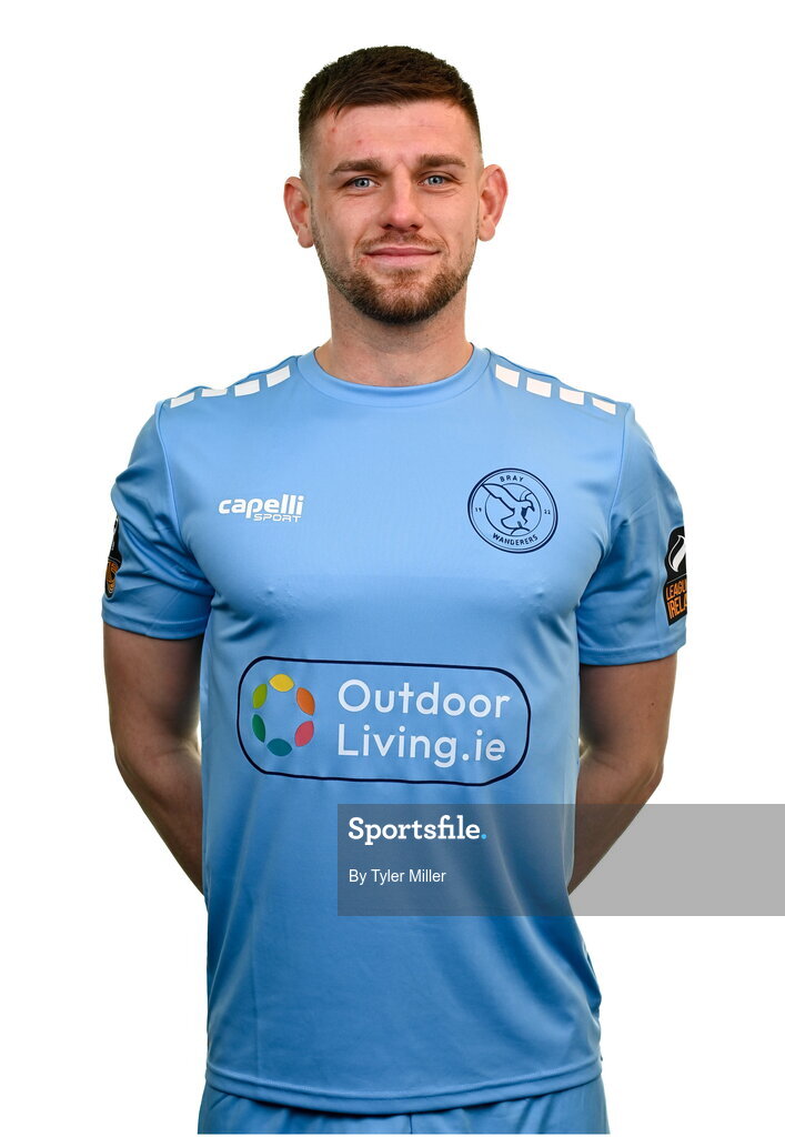 10 February 2024; Kilian Cantwell poses for a portrait during a Bray Wanderers FC squad portraits session at Carlisle Grounds in Bray, Wicklow. Photo by Tyler Miller/Sportsfile