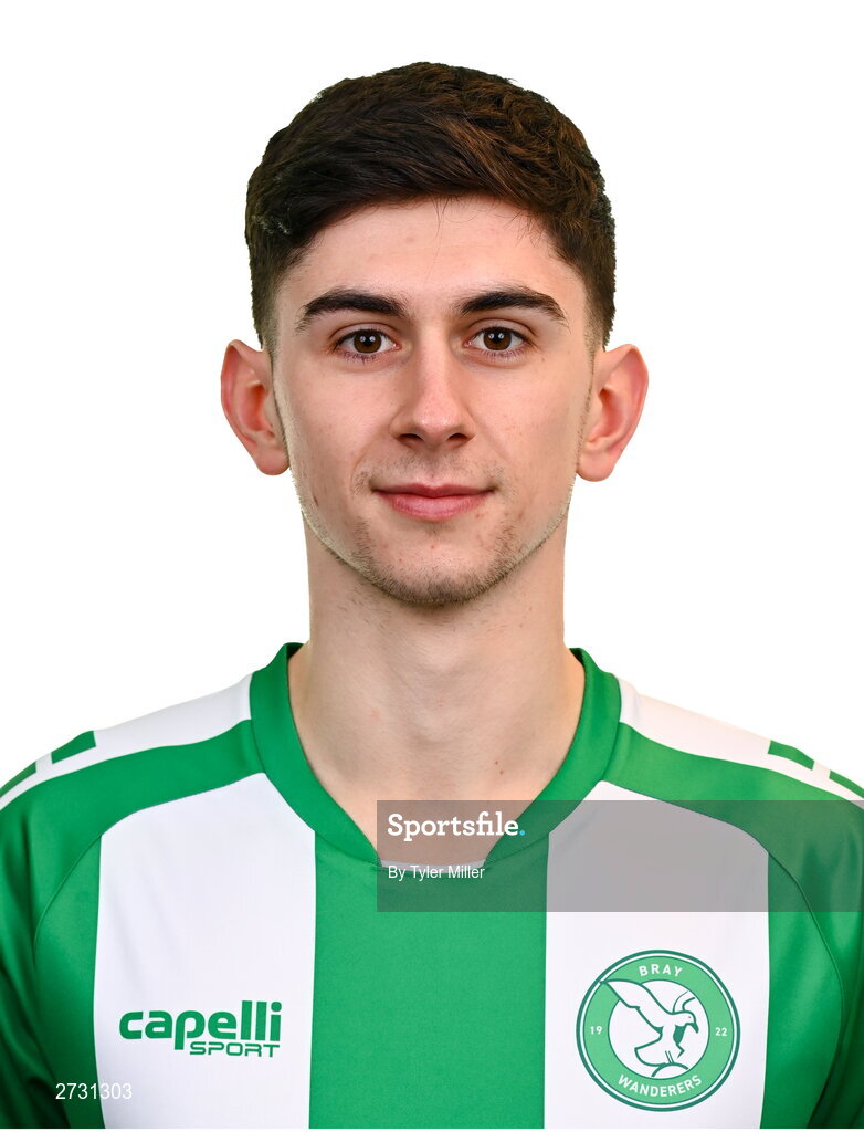 10 February 2024; Harry Groome poses for a portrait during a Bray Wanderers FC squad portraits session at Carlisle Grounds in Bray, Wicklow. Photo by Tyler Miller/Sportsfile