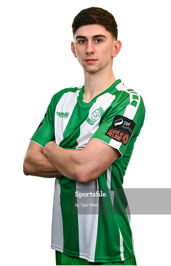 10 February 2024; Harry Groome poses for a portrait during a Bray Wanderers FC squad portraits session at Carlisle Grounds in Bray, Wicklow. Photo by Tyler Miller/Sportsfile