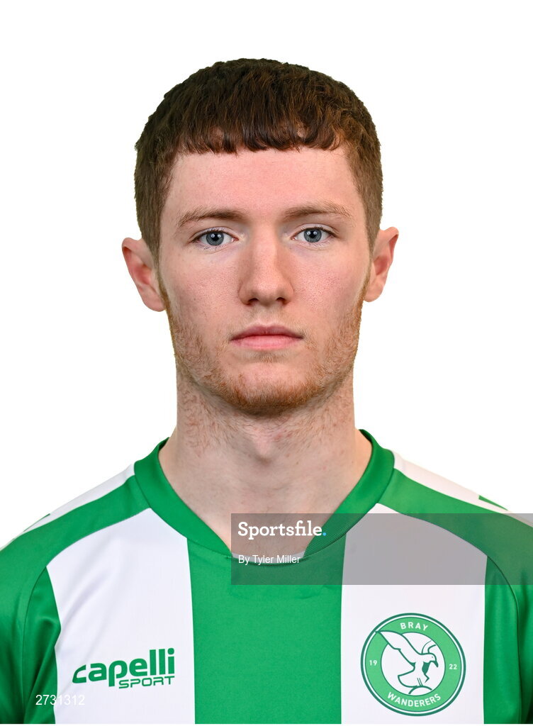 10 February 2024; Ben Feeney poses for a portrait during a Bray Wanderers FC squad portraits session at Carlisle Grounds in Bray, Wicklow. Photo by Tyler Miller/Sportsfile