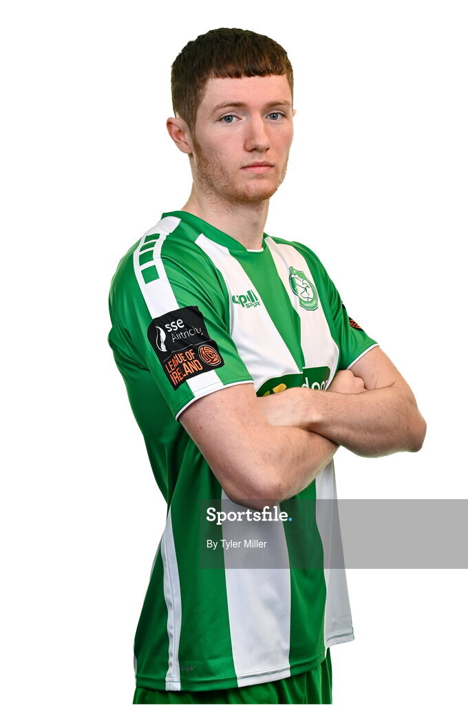 10 February 2024; Ben Feeney poses for a portrait during a Bray Wanderers FC squad portraits session at Carlisle Grounds in Bray, Wicklow. Photo by Tyler Miller/Sportsfile