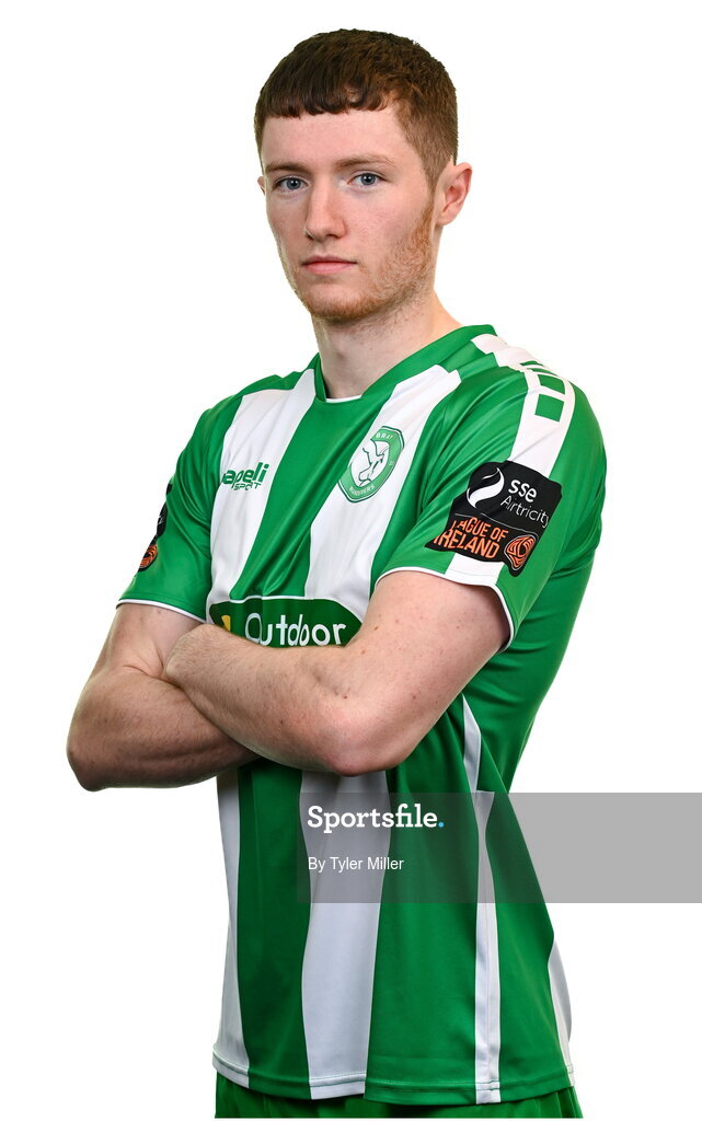 10 February 2024; Ben Feeney poses for a portrait during a Bray Wanderers FC squad portraits session at Carlisle Grounds in Bray, Wicklow. Photo by Tyler Miller/Sportsfile