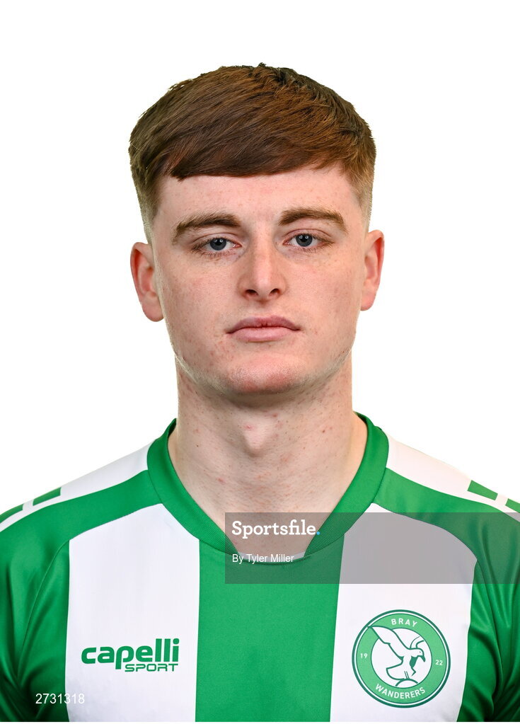 10 February 2024; Jamie Duggan poses for a portrait during a Bray Wanderers FC squad portraits session at Carlisle Grounds in Bray, Wicklow. Photo by Tyler Miller/Sportsfile