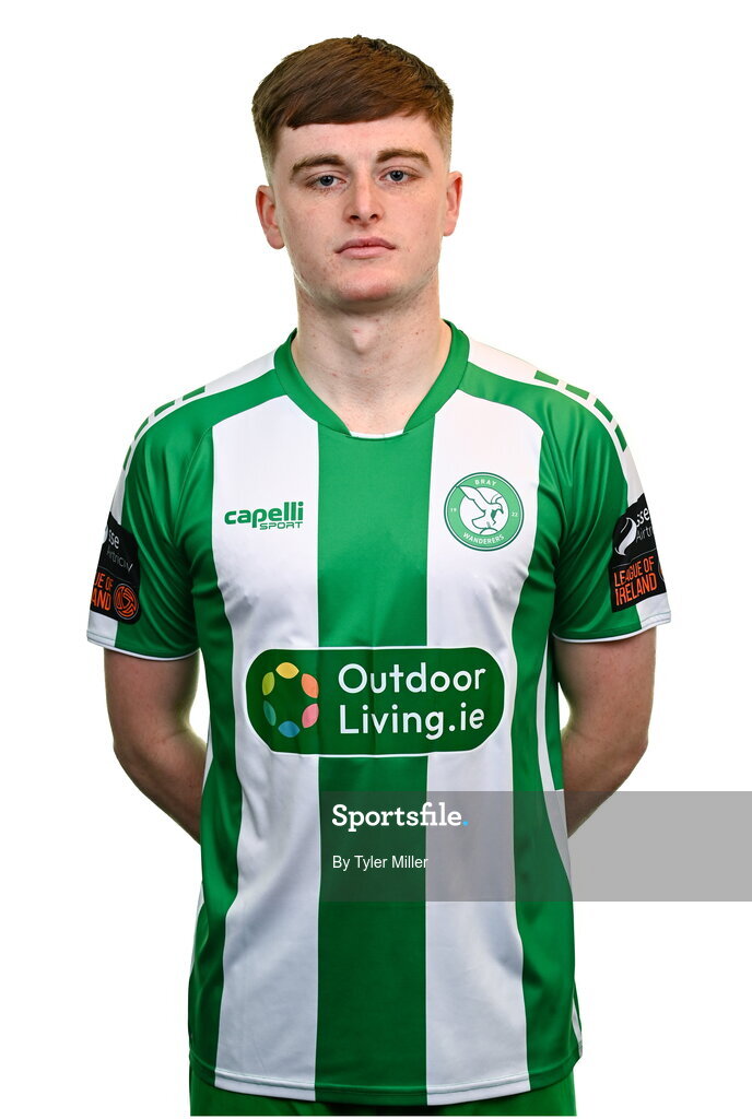 10 February 2024; Jamie Duggan poses for a portrait during a Bray Wanderers FC squad portraits session at Carlisle Grounds in Bray, Wicklow. Photo by Tyler Miller/Sportsfile