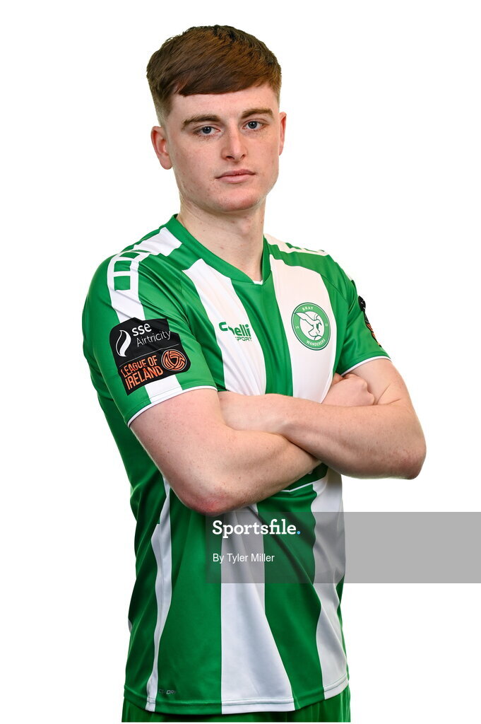 10 February 2024; Jamie Duggan poses for a portrait during a Bray Wanderers FC squad portraits session at Carlisle Grounds in Bray, Wicklow. Photo by Tyler Miller/Sportsfile