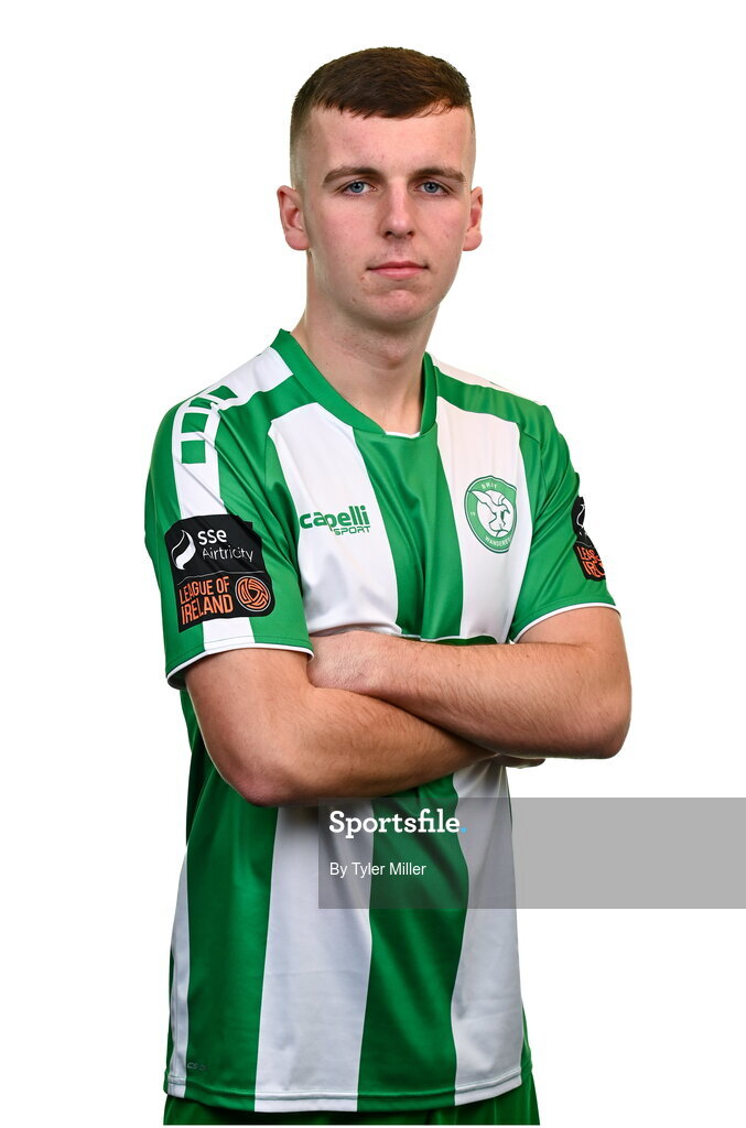 10 February 2024; Thomas Morgan poses for a portrait during a Bray Wanderers FC squad portraits session at Carlisle Grounds in Bray, Wicklow. Photo by Tyler Miller/Sportsfile