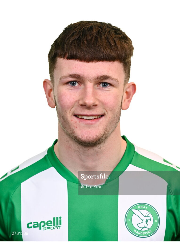 10 February 2024; Peter Grogan poses for a portrait during a Bray Wanderers FC squad portraits session at Carlisle Grounds in Bray, Wicklow. Photo by Tyler Miller/Sportsfile