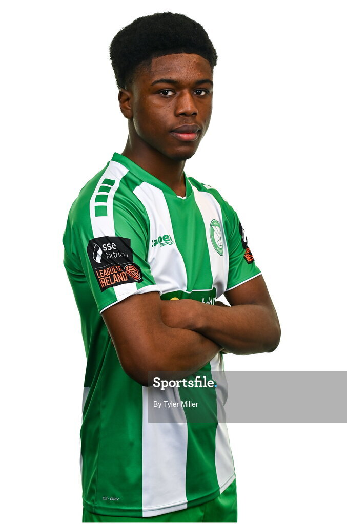 10 February 2024; Alain Kizenga poses for a portrait during a Bray Wanderers FC squad portraits session at Carlisle Grounds in Bray, Wicklow. Photo by Tyler Miller/Sportsfile