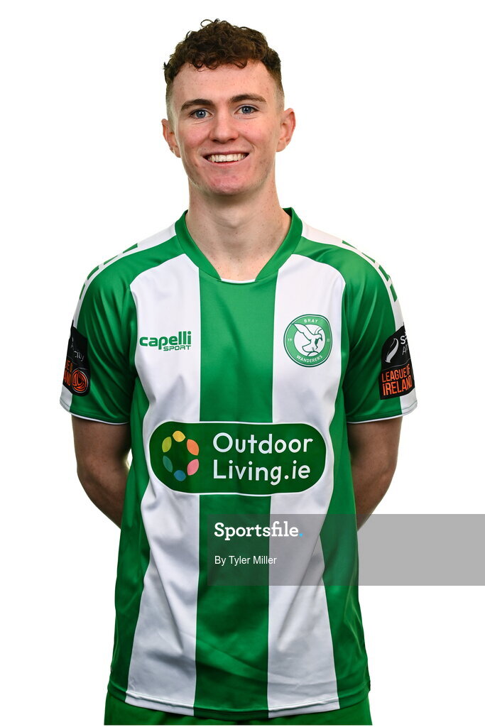 10 February 2024; Kieran Cruise poses for a portrait during a Bray Wanderers FC squad portraits session at Carlisle Grounds in Bray, Wicklow. Photo by Tyler Miller/Sportsfile